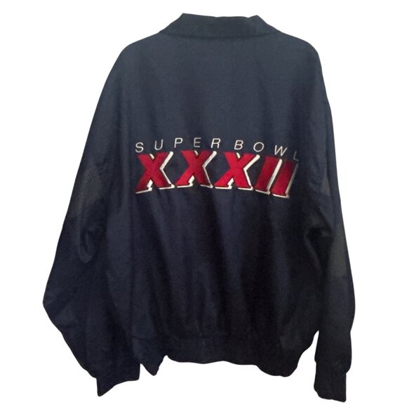 Vintage Logo Athletic NFL Team Super Bowl XXXII Navy Jacket XL Nylon Windbreaker - Picture 2 of 9